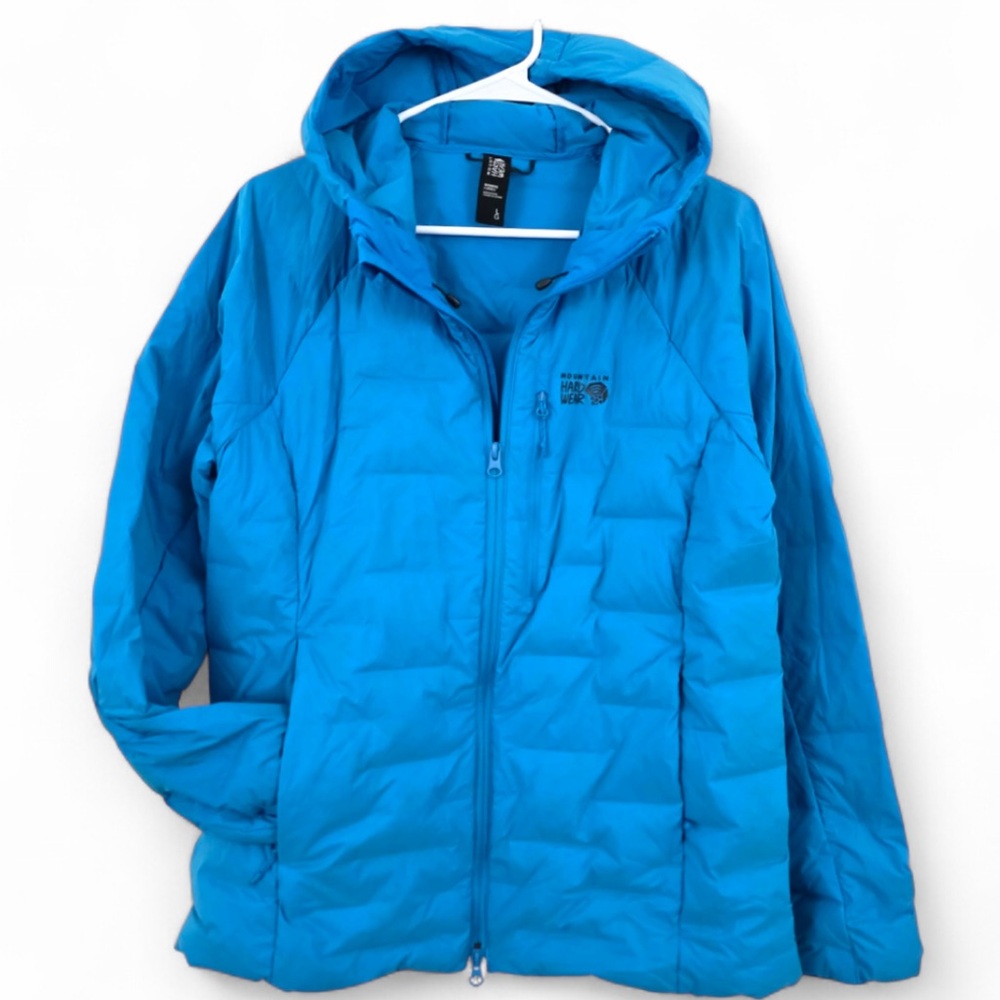 Mountain Hardwear StretchDown Hooded Jacket Women’s Large Blue RDS Down Puffer - Picture 3 of 8